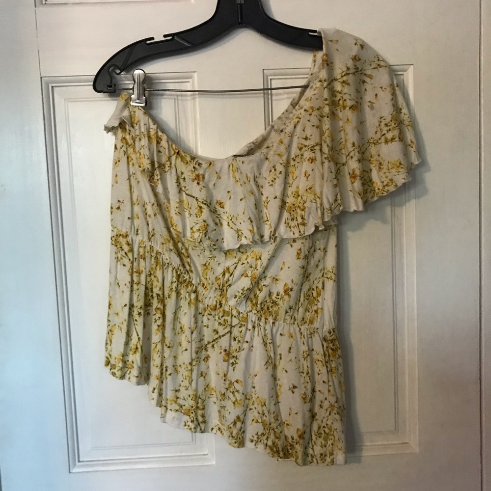 One shoulder off the shoulder top H&M Flowers